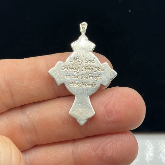 Gorgeous gold and silver tone cross in sterling silver 925 - Picture 2 of 2